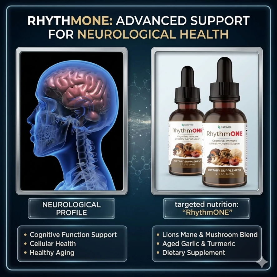 Overview of RhythmONE benefits for brain support, energy, memory, and sleep quality